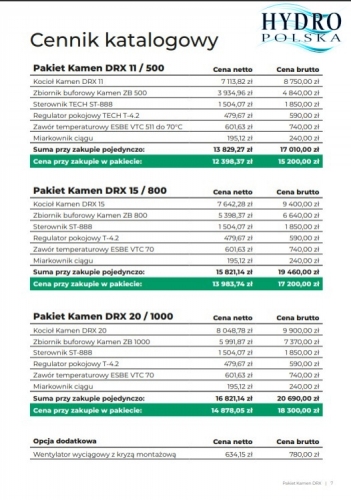 KAMEN 20KW DRX PAKIET BUFOR 1000L+ OSPRZĘT
